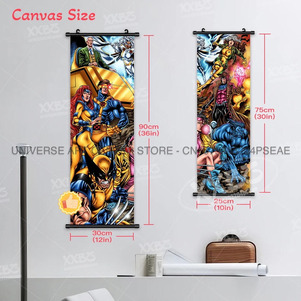 X-men Anime Posters Marvel Comics Scrolls Picture Wolverine Home Decor Storm Hanging Painting Cyclops Wall Artwork Magneto Mural