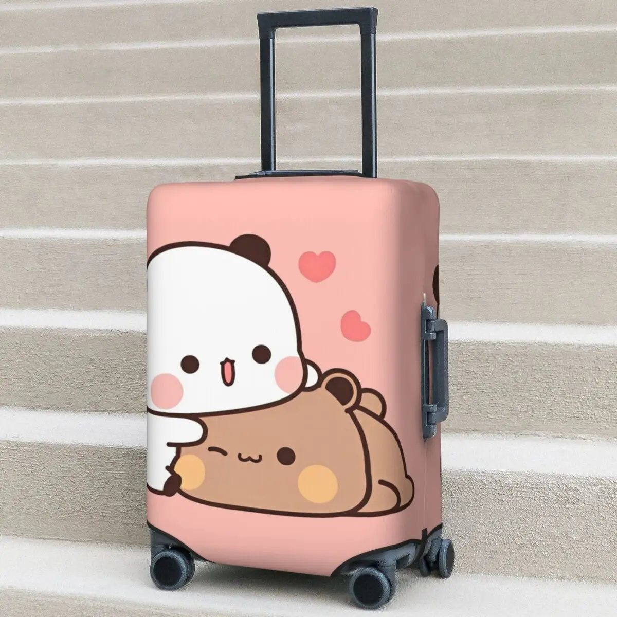 

Peach And Goma Bubu Dudu Balloon Suitcase Cover Cute Bear Flight Cruise Trip Fun Luggage Accesories Protector