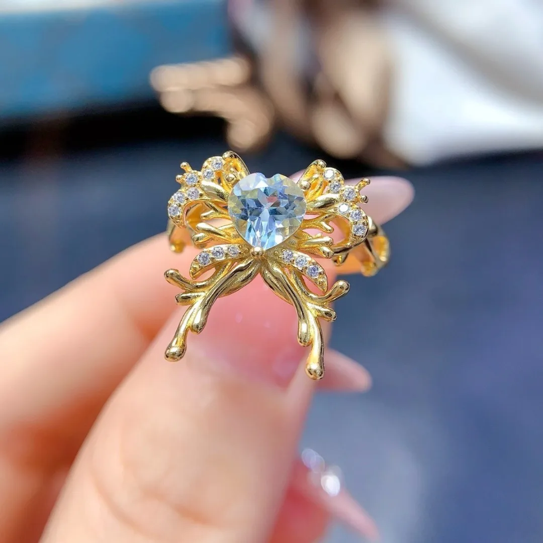 

Серебряное кольцо с блестящим топазом из чистого серебра S925, элегантное новое поступление, женские ювелирные изделия премиум-класса, дизайнерский роскошный подарок