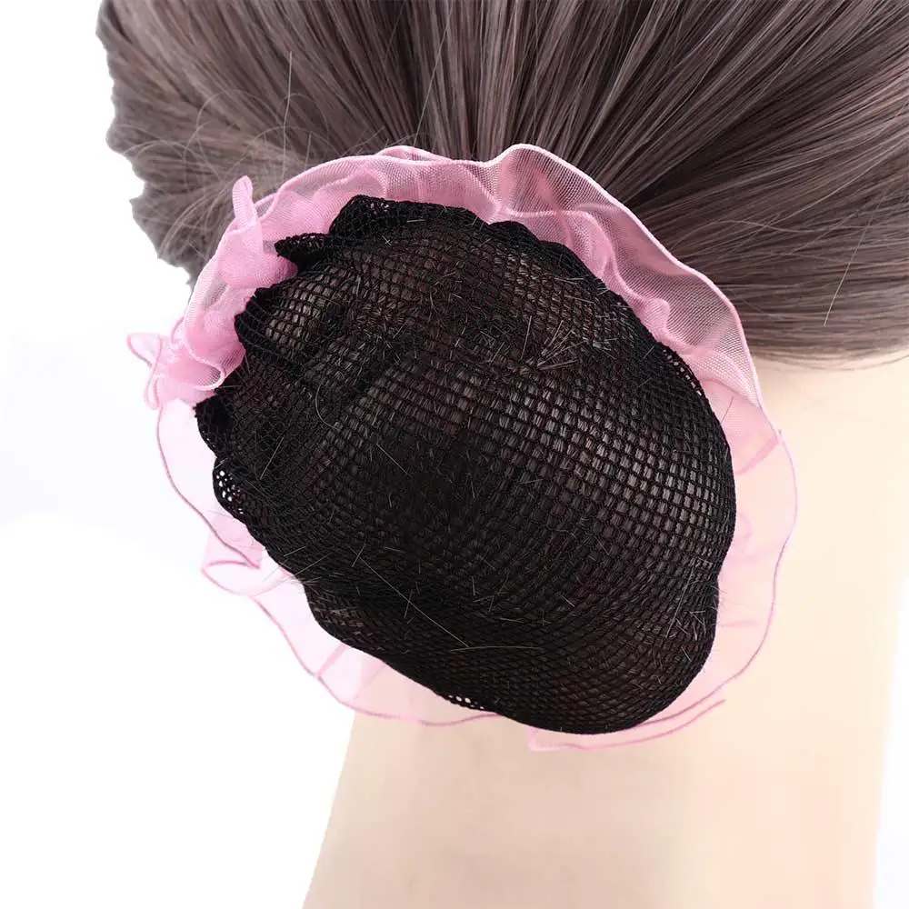 Anillos de cuerda para el cabello para niñas, diademas huecas, cordón ajustable, soporte para cola de caballo, soporte para el cabello, redes para el cabello, moño de Ballet