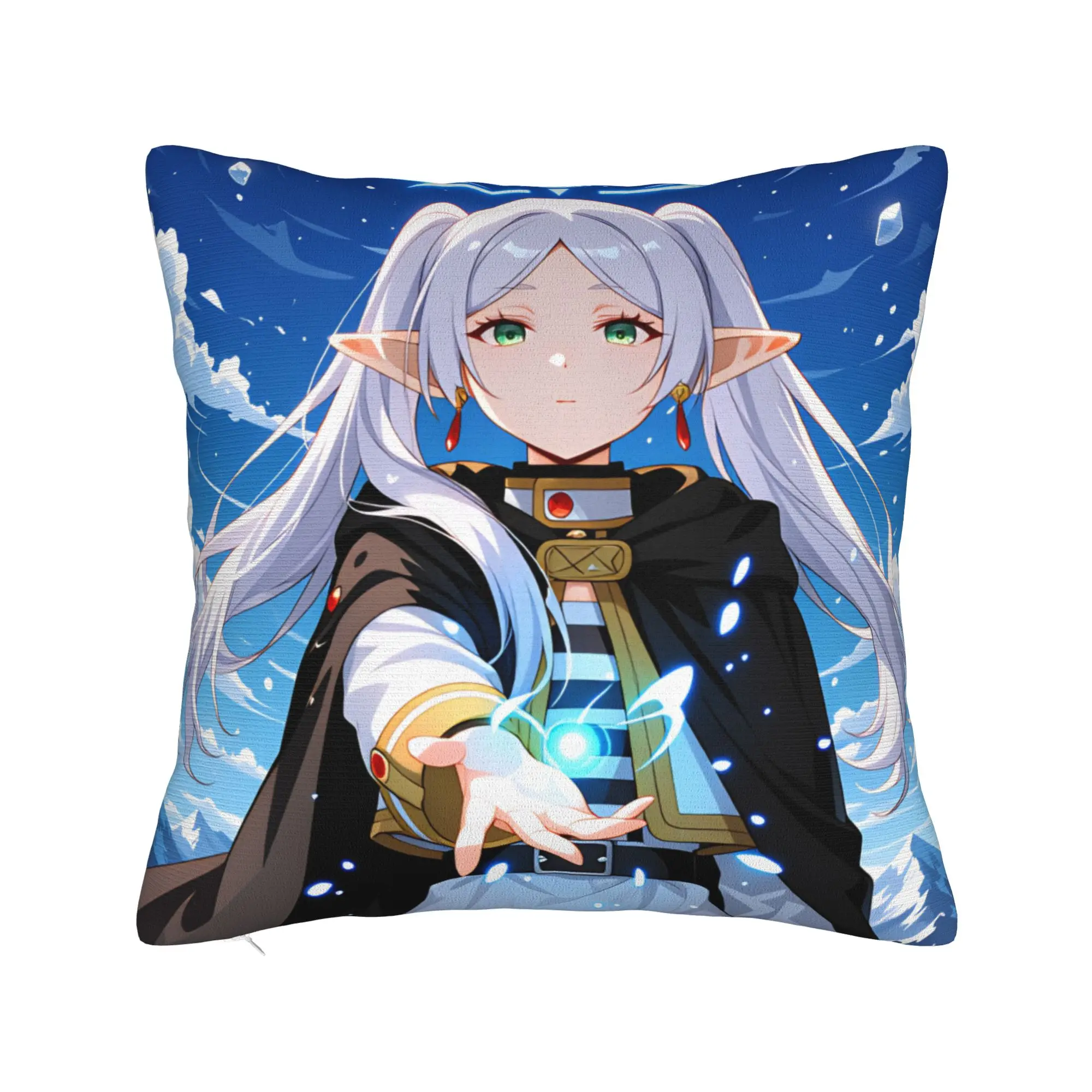 Frieren Beyond Journeys Pillow Cover  Retro Trendy Pillow Case For Wedding Party Home Decor Cover Soft  Pillowcases Gift Idea