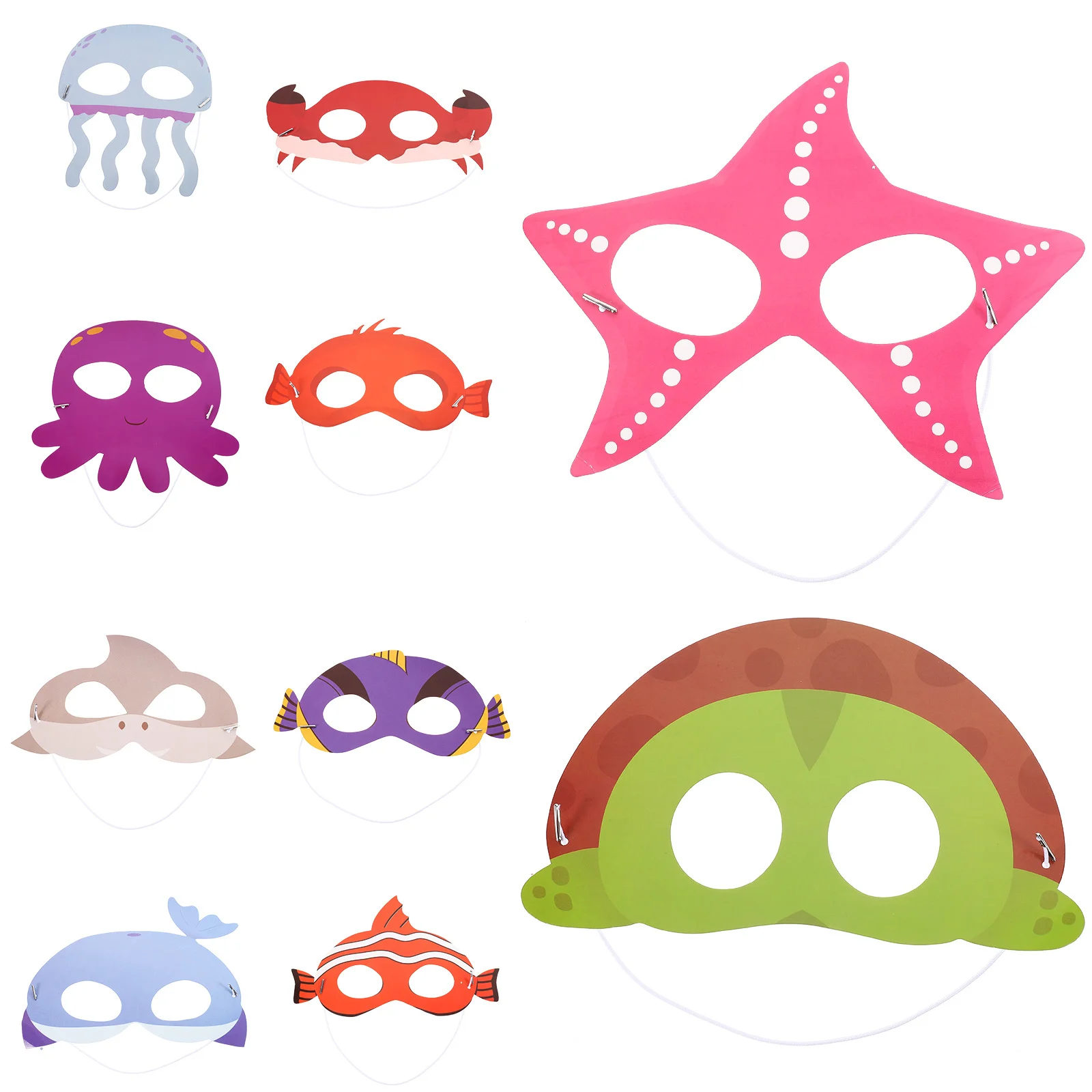 10Pcs Ocean Animal Masks Decorative Cartoon Cosplay Masks Halloween Party Festival Supplies Ocean Animal Mask Sea Decorations