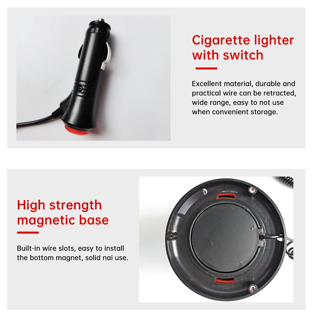 Car Strobe Light Emergency Rotating Traffice Indication Car Flash Beacon Light Orange Blue Red Flash Warning Lamp 12V 24V