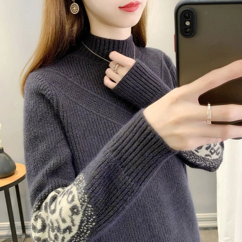 Maglione alto ne lavorato a maglia da donna di fascia alta anti-palla invernale lungo Sve lunghezza regolare sopra la testa Sle Premium Quali Nuovo 2025