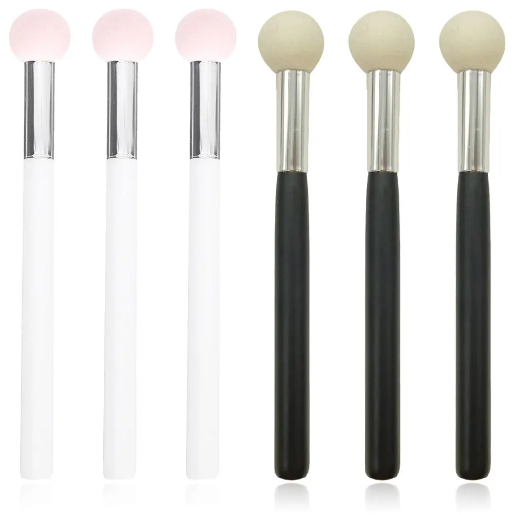 Minkissy الفطر الإسفنج ماكياج قضيب مع مقبض 6 قطعة عينيه خلاط أداة لينة الوجه الإسفنج للتغطية