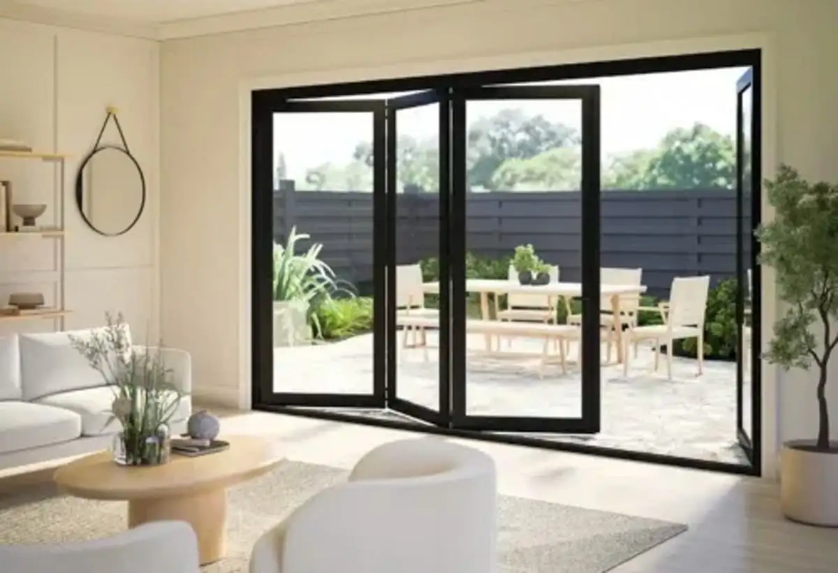 

Modern Style Aluminium Heavy Duty Bi Folding Door with Double Tempered Glass Design Heat Insulation Garden Villa Accordion Doors