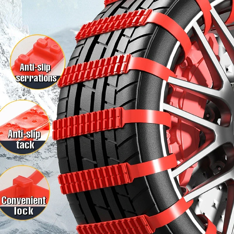 20Pcs Anti-Skid Snow Chains for Car Motorcycles Winter and Bad Terrain Wheels Anti-slip Tie Emergency Universal Lockout Artifact