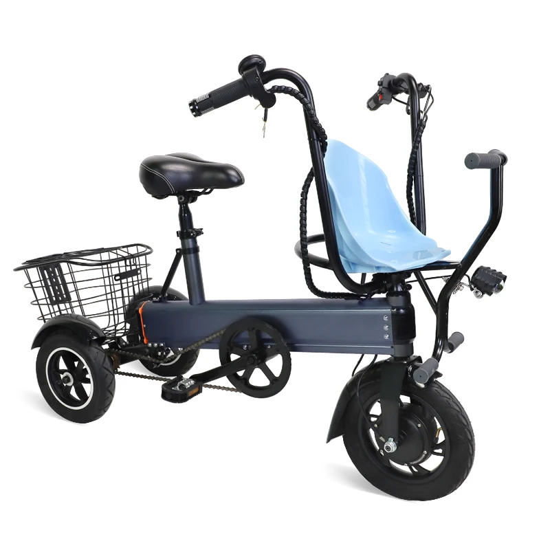 China's best-selling electric scooter EV5 three wheeled 12 inch 36V 7.5Ah child seat affordable adult electric tricycle