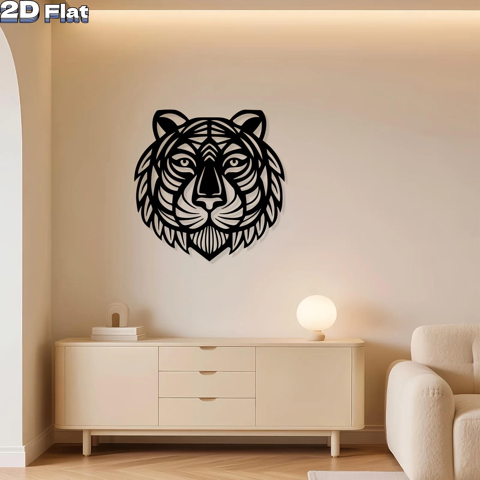 Tiger Head Iron Wall Art Statue Mural Metal Decor Rustproof Living Room Garden Fall Christmas Wedding Housewarming Gift