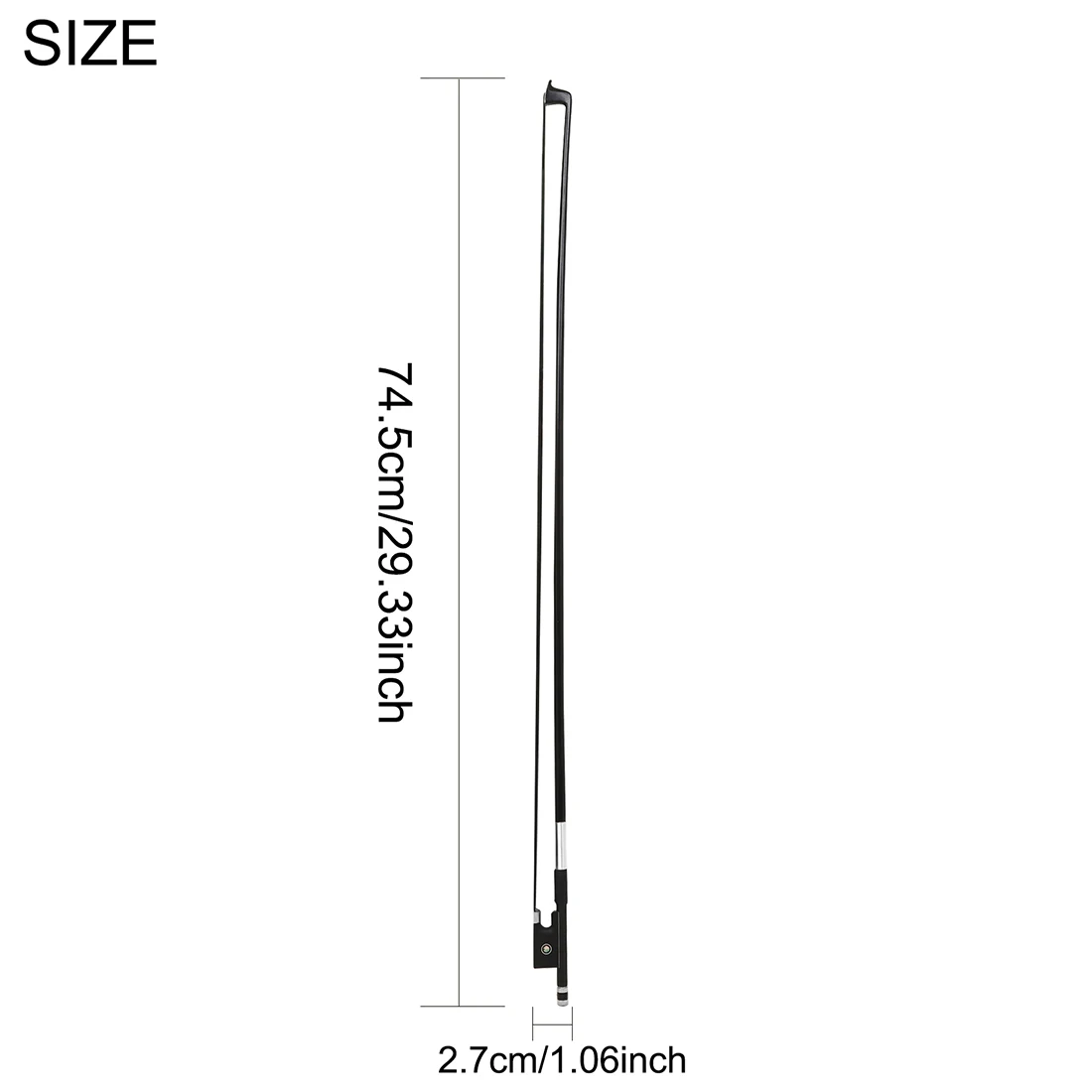 M MBAT Carbon Fiber Violin Bow Black Carbon Bow 4/4 Violin Bow Ebony Black Horsehair Carbon Fiber Rod For Practice And Concerts - view 2
