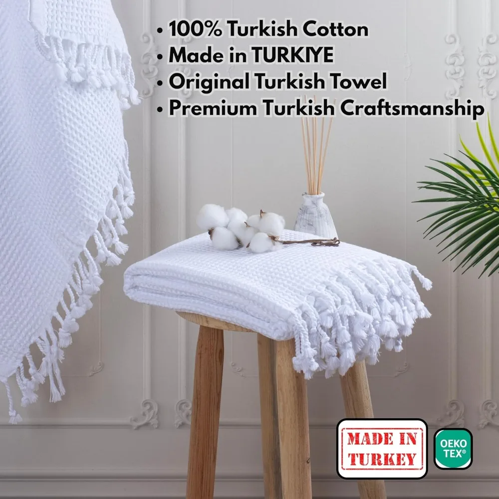 Toalla de gofre turca premium, paquete a granel de 5, 100% algodón orgánico, de secado rápido, fina, de gran tamaño, 35x70, para baño, playa, spa, Pesht