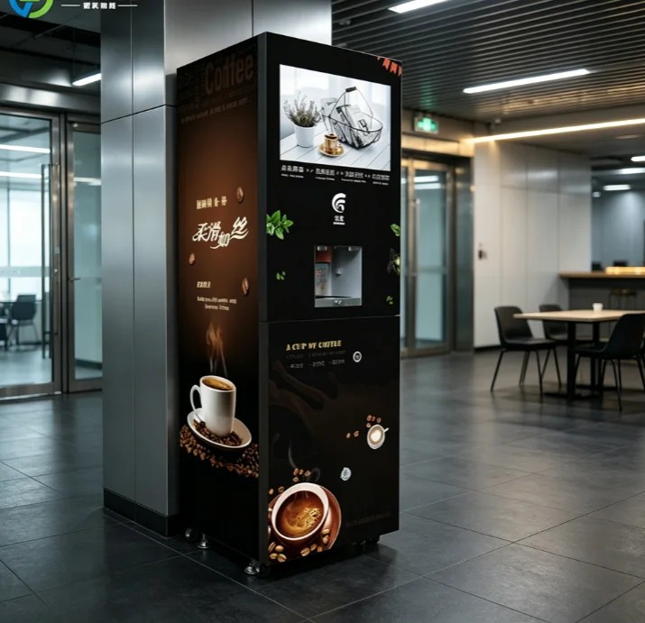 Large Screen Floor Standing Coffee Vending Machine Self Service Coffee Vending Machine