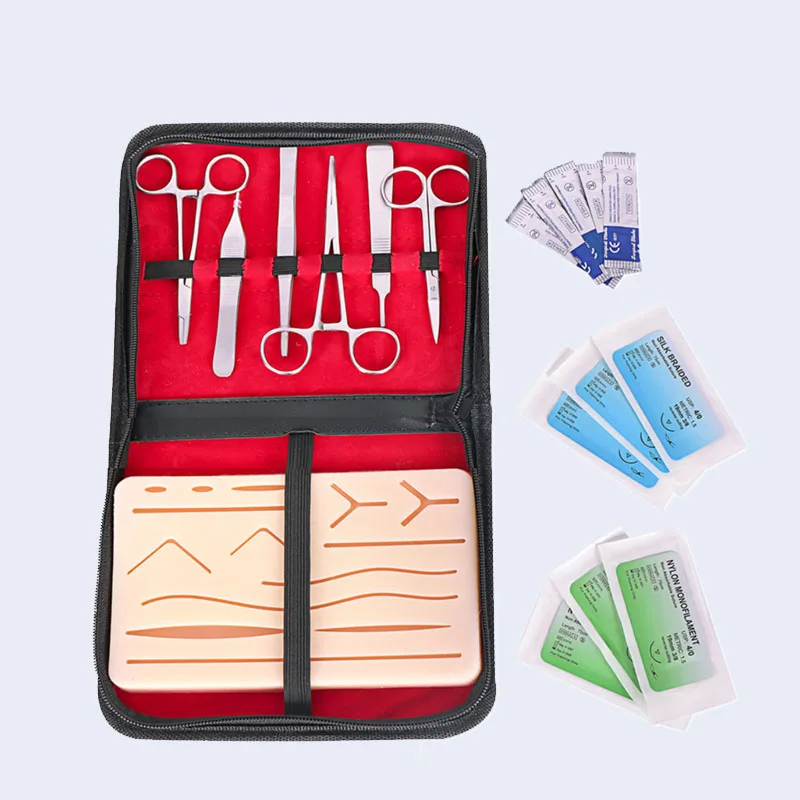 Kit students surgical training set Surgical suture instrument set for medical artificial skin teaching suture tool