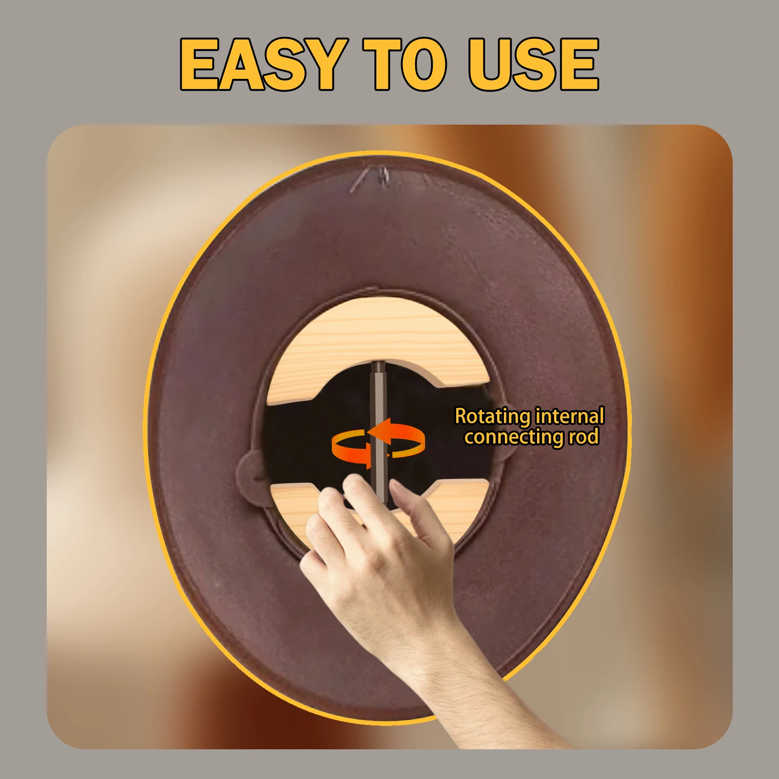 Repacego Verstellbarer Hutstretcher aus Holz in Kappenform, Premium-Fedora-Hutablage zur Aufbewahrung von Cowboy-Baseballmützen – Detail 3