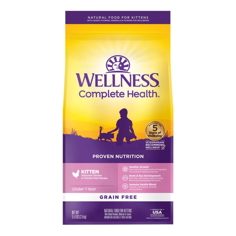 Complete Health Kitten Dry Cat Food, Natural, Grain Free Kibble, Chicken Recipe, 5.5 lb Bag