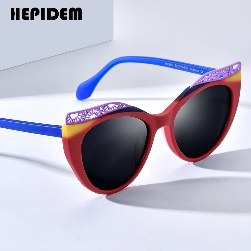 

HEPIDEM Acetate Polarized Sunglasses Men 2024 New Retro Colorful Trendy Fashion Cat Eye Sun Glasses UV400 Women Shades H9365T