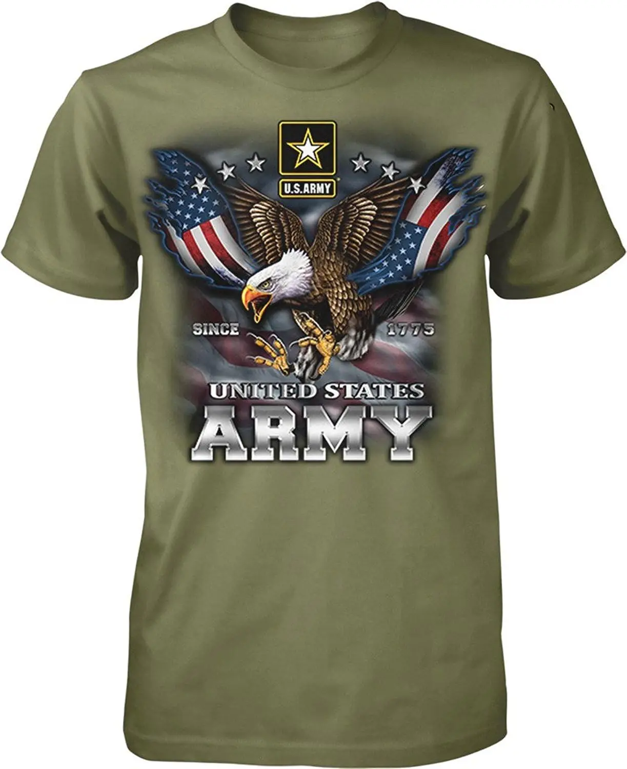 US Army Since 1775 Eagle USA American Flag Wings Men\'s T-Shirt wholesale cheap graphic t shirts 2024 streetwear t-shirts