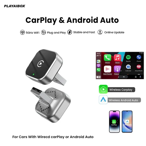 2025 nuevo adaptador inalámbrico Carplay Android Auto 2 en 1 Dongle inteligente WIFI para iphone teléfono Android para Volvo Benz Mg Kia Chery VW