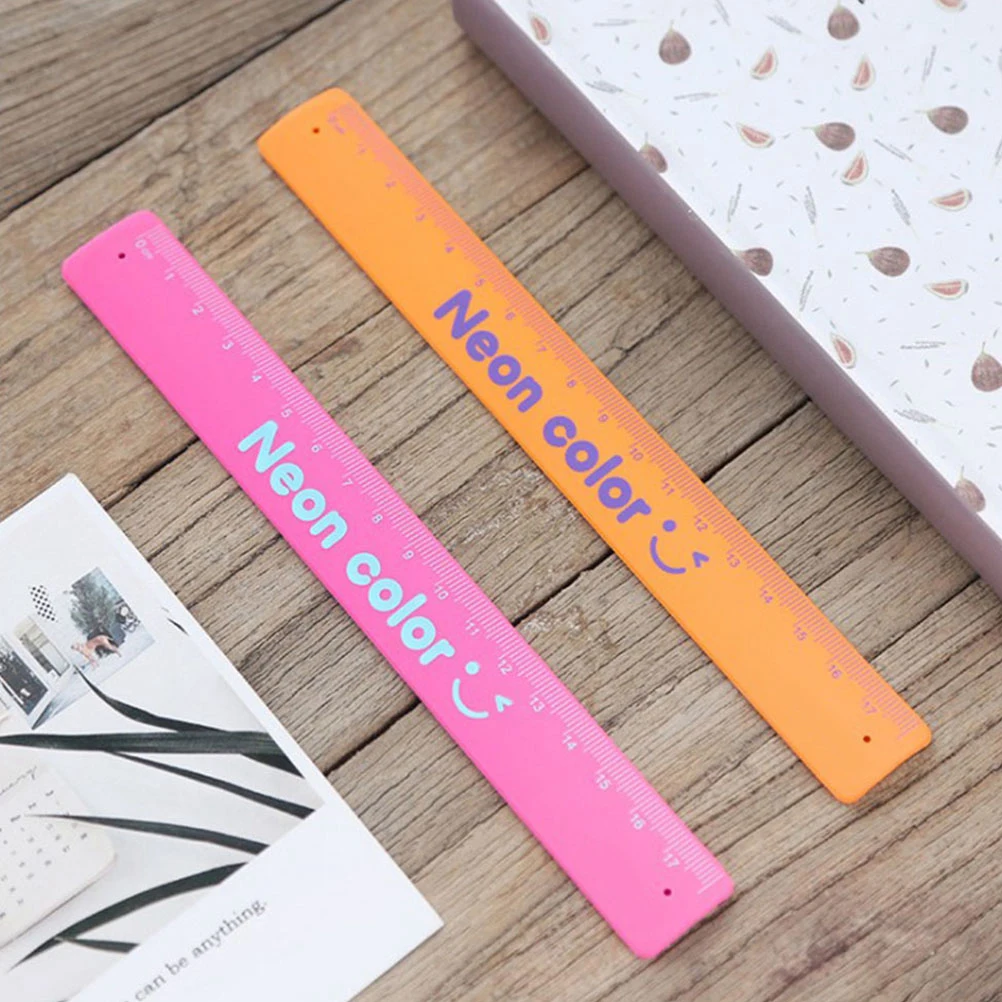 4 Pcs Self-playing Bracelet Ruler Measure Tools Folding Straight Flexible Bouncing
