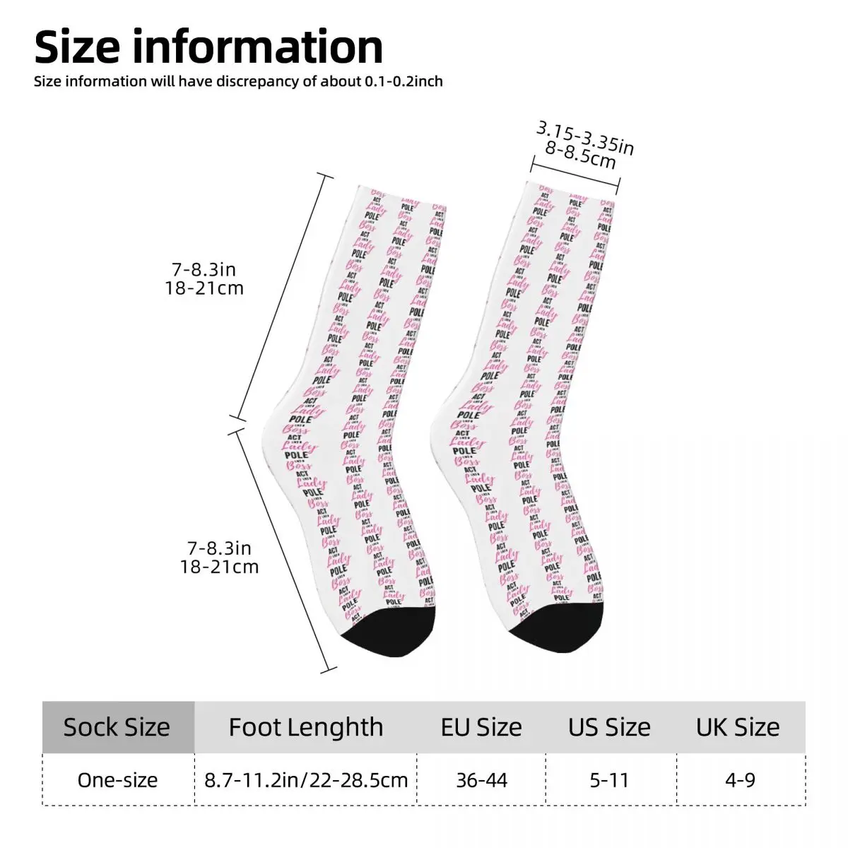 Chaussettes respirantes coordonnantes pour hommes, bas de danse, chaussettes de loisirs, chaussettes d'extérieur, motif axie Like A Lady, Pole Like A Bodi-Pole, hiver