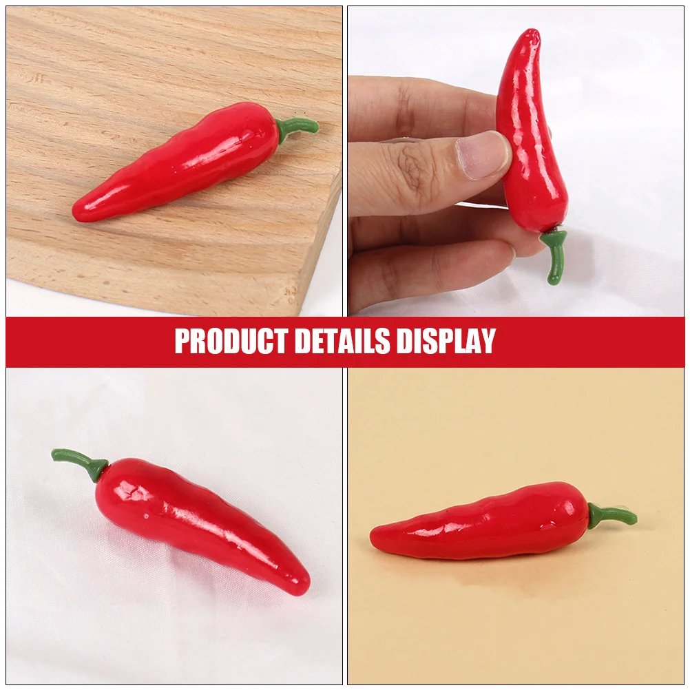 30Pcs Mini Fake Chili Peppers Realistic Artificial Simulation Decoration for Restaurant Home Photography Props Decorative