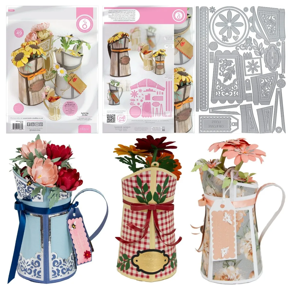 Joyful Jug - Showcase Die Set Blooming Bouquet Die Gift Box Molds DIY Scrapbooking Card Flower Christmas Festivals Words Stencil