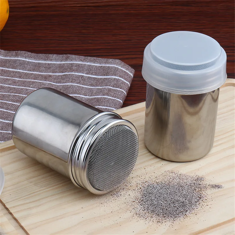 

3/5pcs Stainless Steel Pepper Jar Fancy Coffee Powder Dispenser Mesh Screen Seasoning Bottle Coffee Sifter Lid Cooking Tools