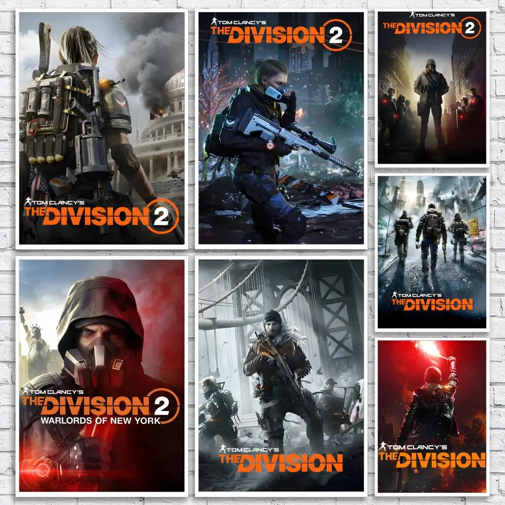 Game T-Tom Clancys The Division Poster Versatile HD Waterproof Wall Art Self-Adhesive Decor for Any Space Ideal Gift