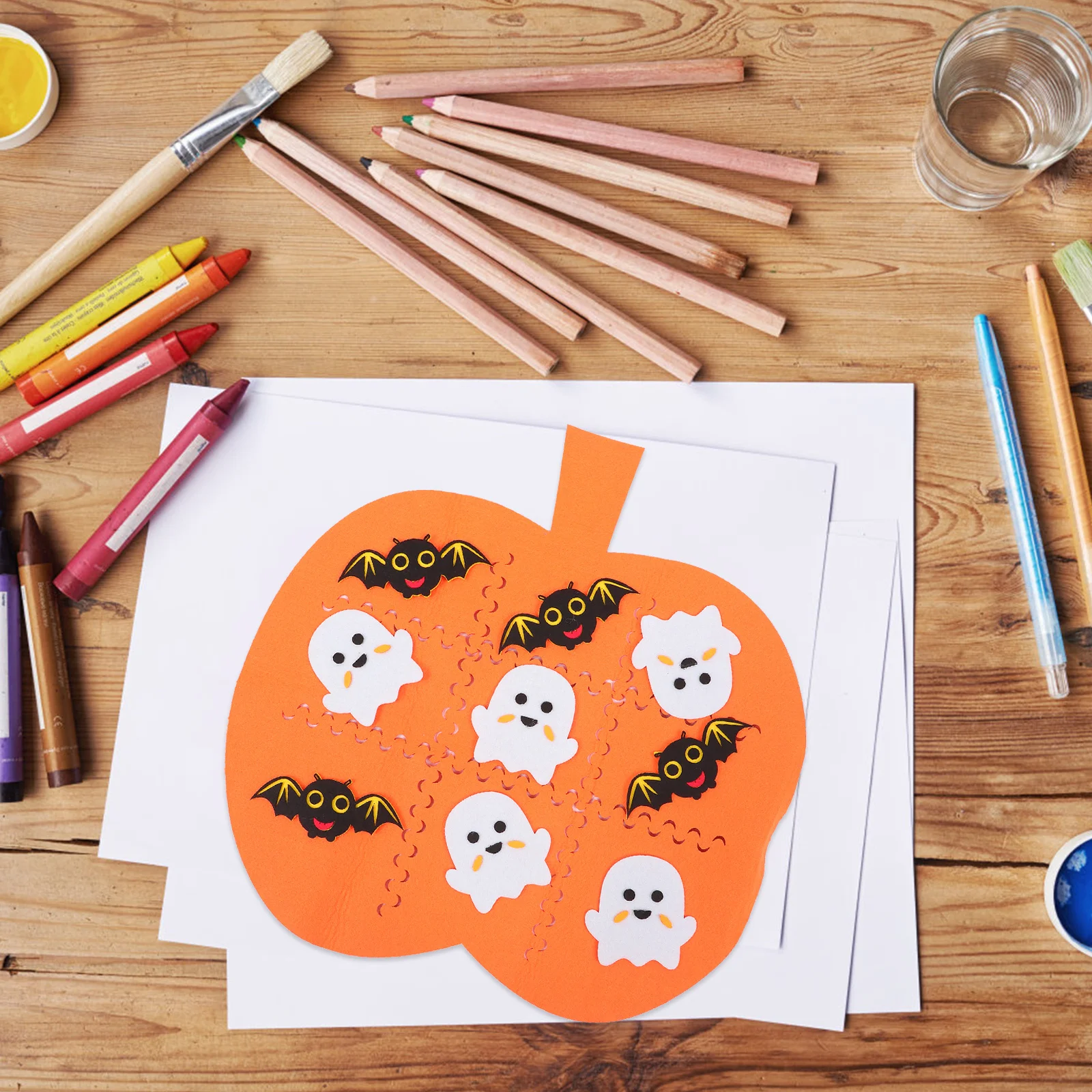 Halloween Puzzle Board Game Educational Kids Cognitive Learning Bat Ghost Shapes Portable Lightweight Kids Game Felt Baby