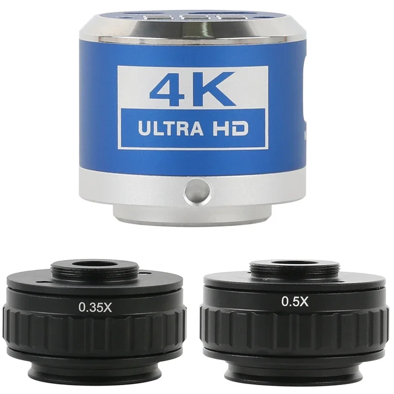 Hdmi Usb tipo c Câmera de Vídeo Industrial 035x 05x Microscópio Estéreo Trinocular Lente Adaptadora de Montagem c Imx377 24mp 4k 1080p