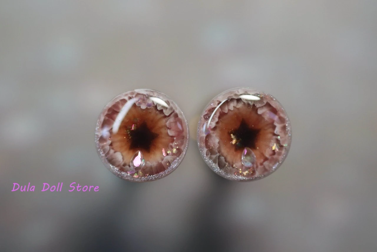 

Dula Handmade Three-dimensional glue hand engraving Pink Star Diamond Magnetism Eyepiece Eye Chips Blythe Bjd Doll Accessories