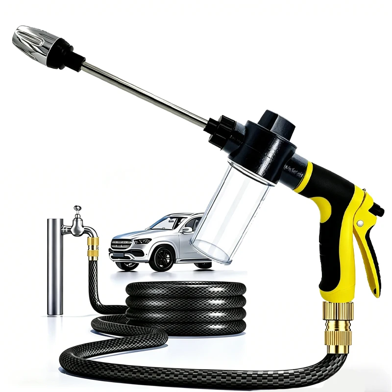 Heißer Verkauf Hochdruck-Wasserpistole Verstellbare Metall-Reinigungsmaschine Autowaschmaschine Gartenbewässerungsschlauch-Düse Sprinkler Schaum-Wasserpistole