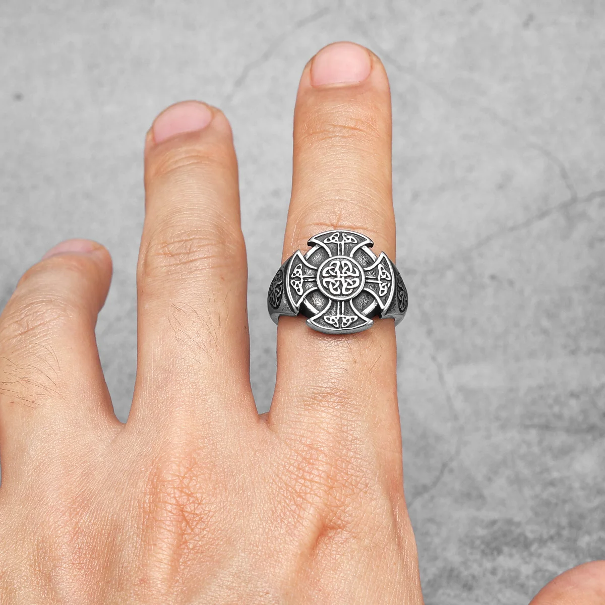 Celtic Knot Viking Cross Men Rings Stainless Steel Jewelry Punk Rock Cool Stuff Fashion Accessories For Women Gift Wholesale