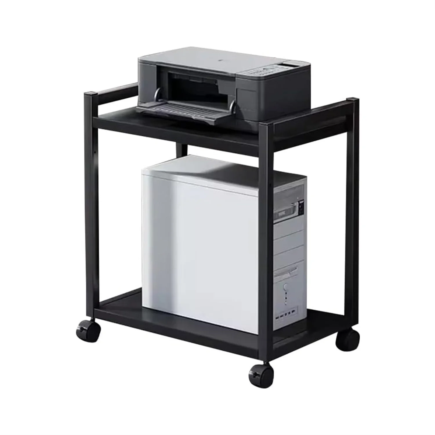 PC-Ständer, 2-stufiger Computerturm-Ständer für unter den Schreibtisch mit 360°-Drehfunktion °   Drehbare Rollen, höhenverstellbarer Halter für Büro und Zuhause