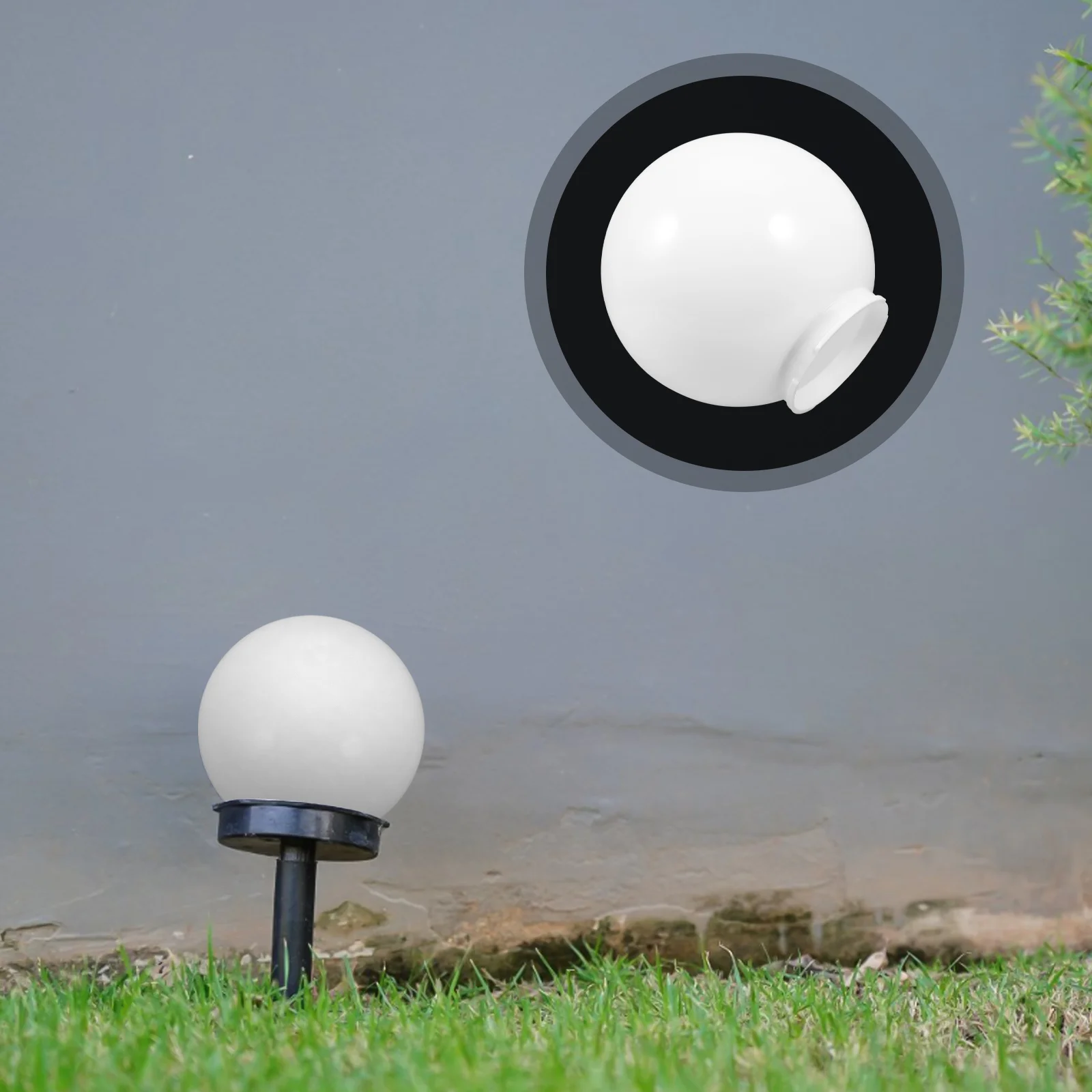 1 x Acrylic Lampshade Outdoor Round Light Cover Easy Install Decorative Protective White Street Lamp Accessory Lighting