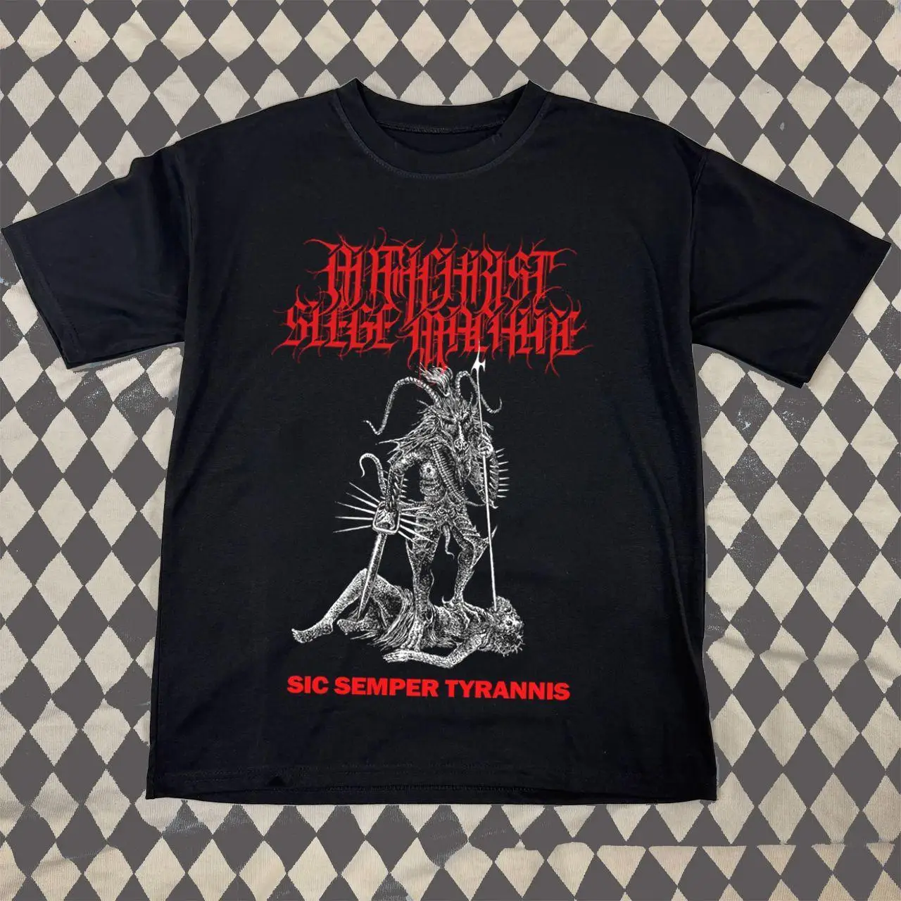 Antichrist Siege Machine “Sic Semper Tyrannis” Pattern War Metal T-shirt Retro Antichristsiegemachine War Metal Metal Band