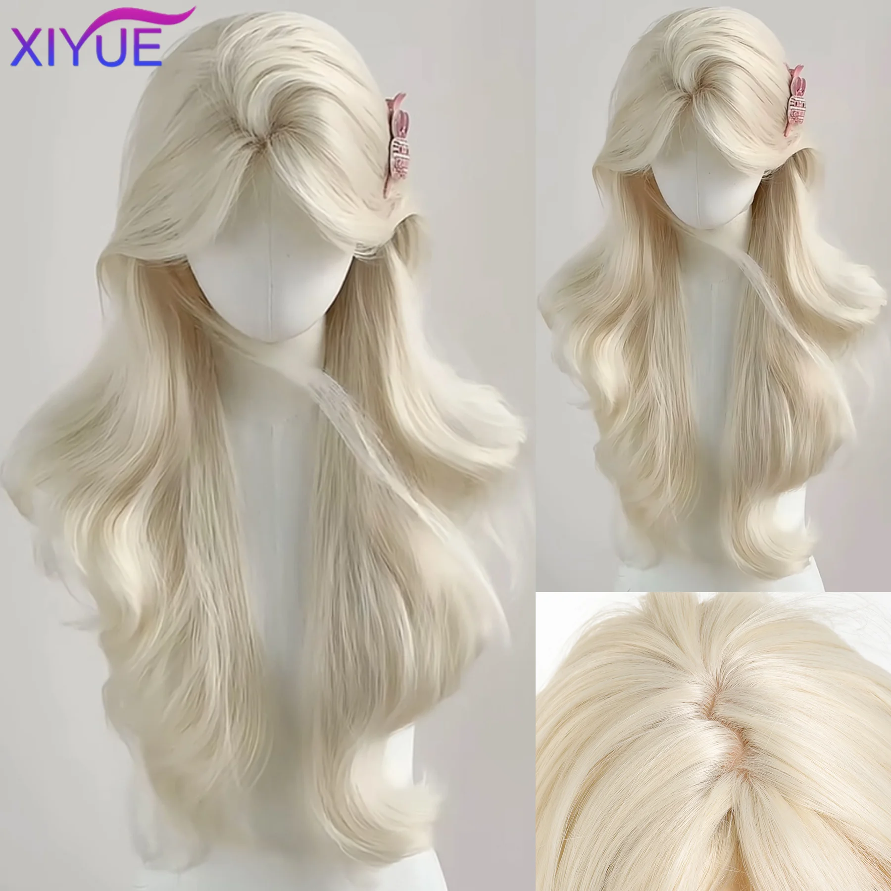 Synthetic Long Straight Lolita Wig with Bang Pink Blonde Blue Green Cosplay Party Halloween Christmas Wavy Curly Wig