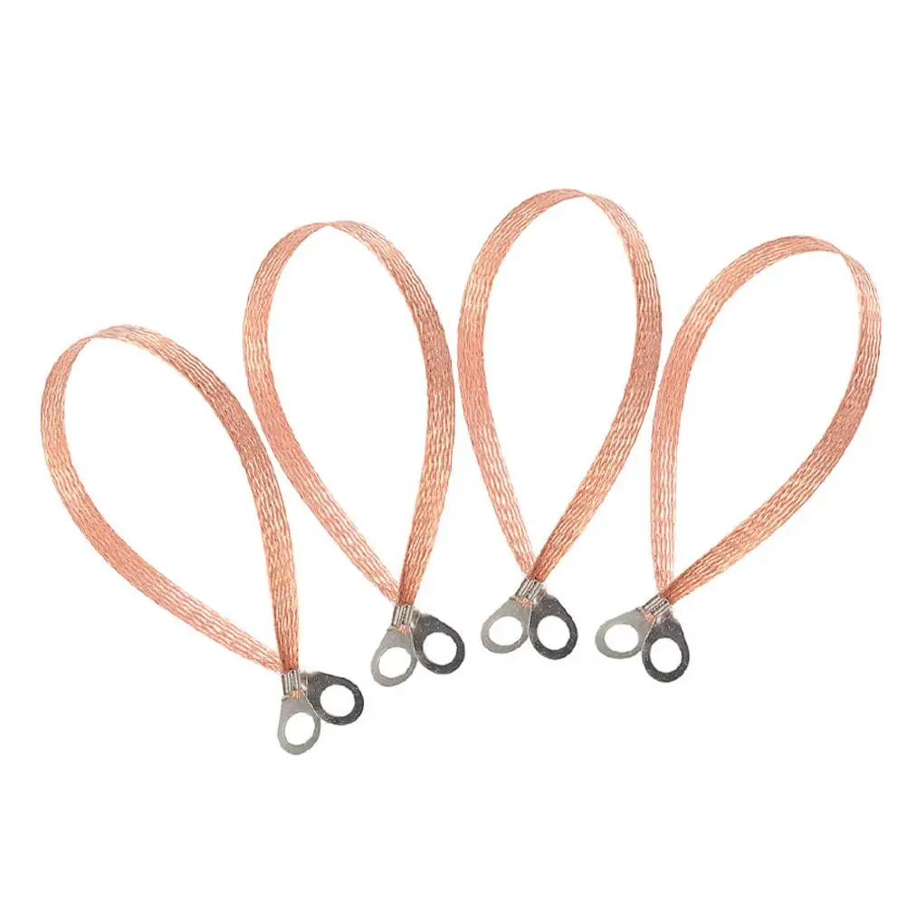 5pcs Cable Braided Ground Strap for Cars Durable Copper Material Stable Current Truck Connection Automotive Engine