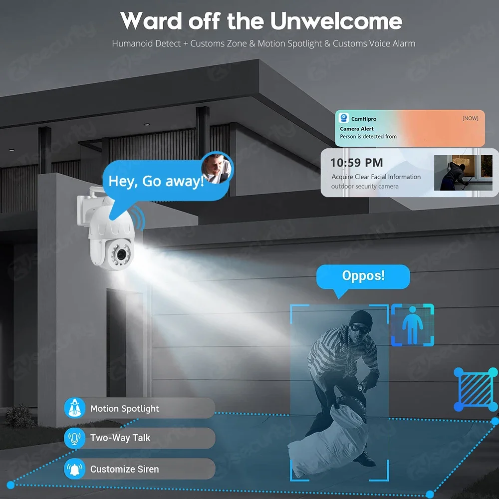 Imagem -04 - Câmera ip 8mp 4k Zoom Óptico 5x 10x Câmera de Vigilância Wi-fi Externa Rastreamento Automático Ptz Metal Total Cftv Câmera de Segurança Domo Camhipro Rtsp Ftp Aplicativo pc 5mp