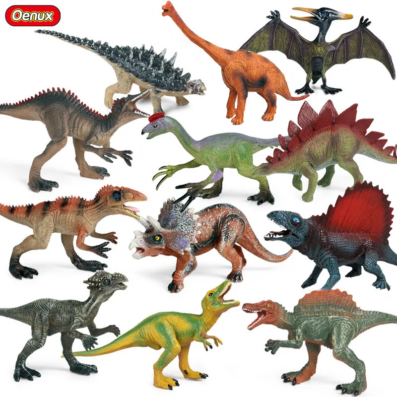 Small Jurassic Dinosaur Action Figure T-Rex Pterodactyl Stegosaurus Spinosaurus Dinossauro Collection Model Kids Toys Gifts