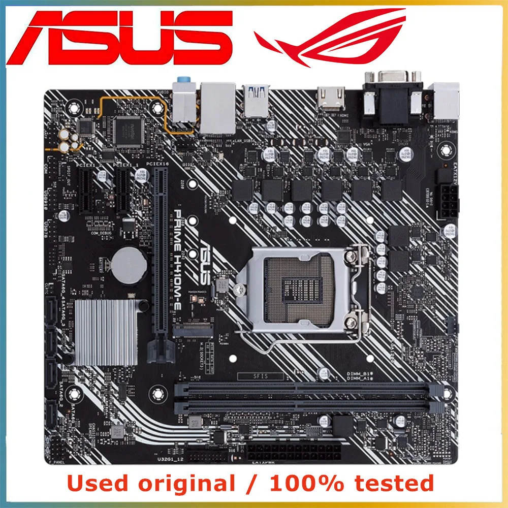 

For ASUS PRIME H410M-E Computer Motherboard LGA 1200 DDR4 64G For Intel H410 Desktop Mainboard M.2 NVME PCI-E 3.0 X16