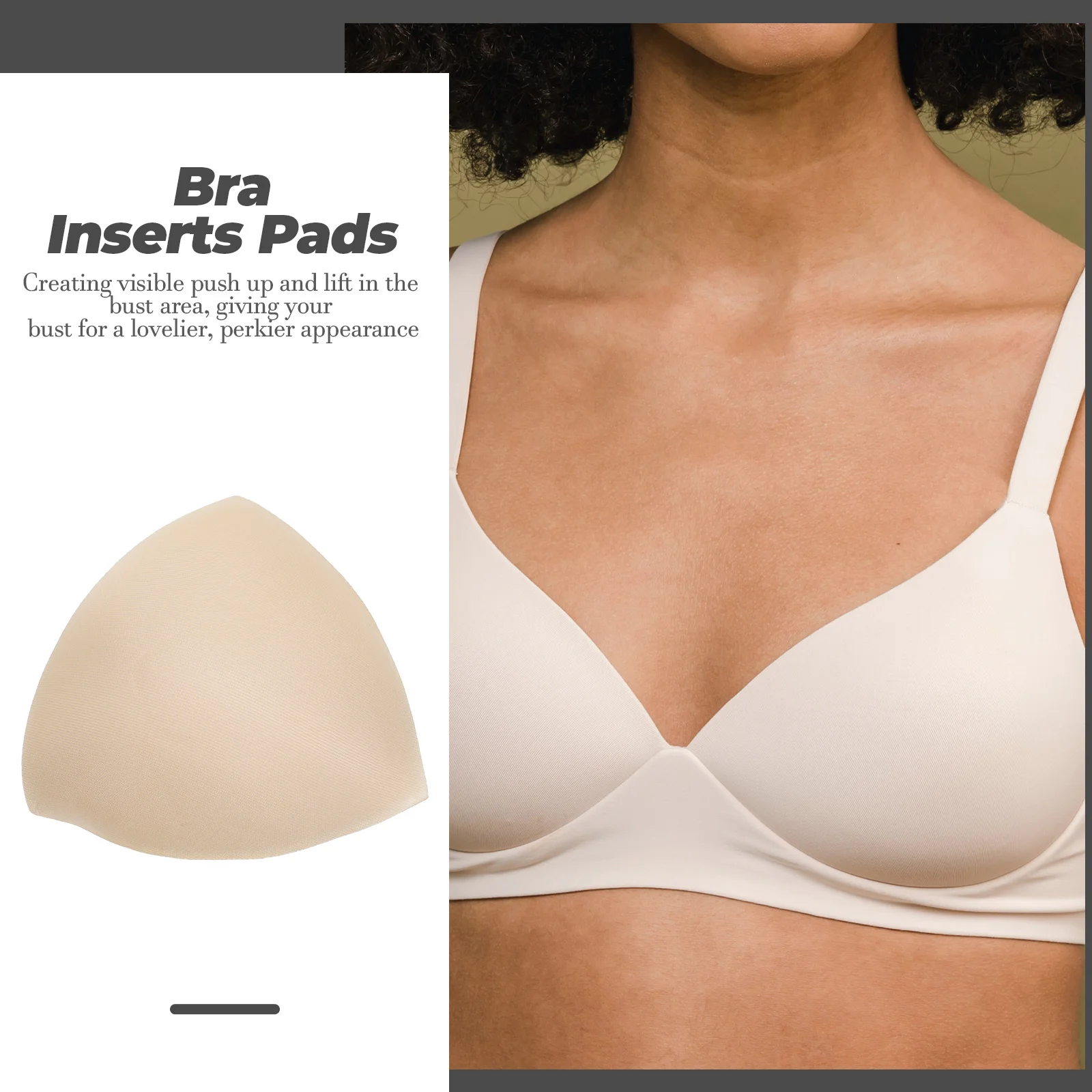 

Reusable Bra Inserts Pads Eco-Friendly No-Wire Bra Pads For A Cup Lightweight Travel-Friendly Ladies Underwear