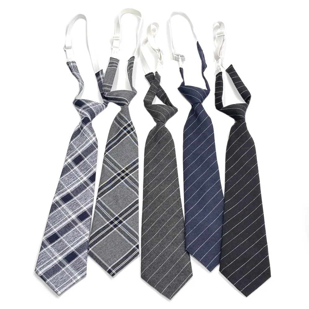 camisa-feminina-estilo-britanico-xadrez-com-faixa-de-cabelo-listrada-preto-e-cinza-gravata-de-uniforme-escolar-padrao-empre