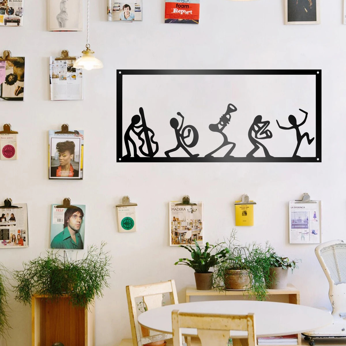 Band Metal Hanging Wall Art Plaque Black Letter Silhouette Cafe Kitchen Dining Room Decoration Bar Pub Club Poster