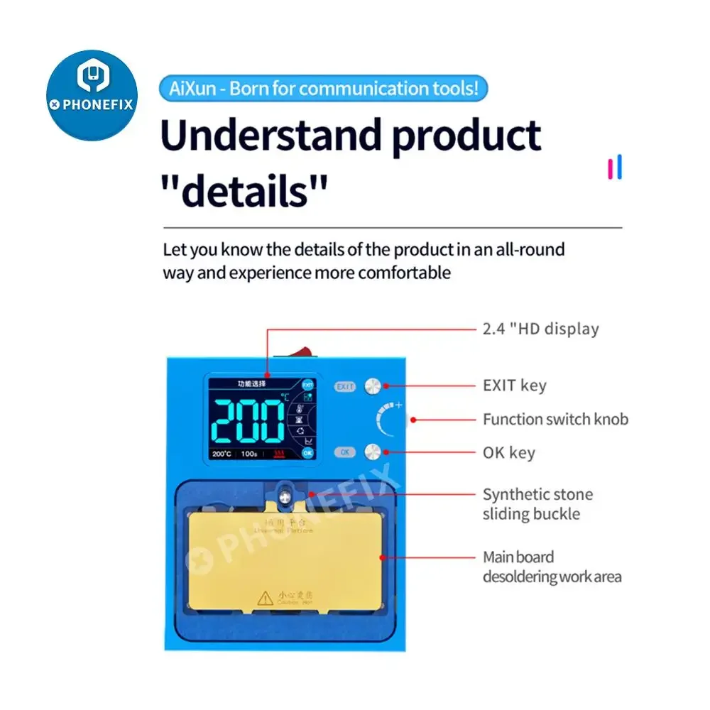 Imagem -04 - Aixun-iheater Pro Motherboard Dessoldering Station Reparação de Aquecimento em Camadas Iphone X15pm Chip Android Câmera jc