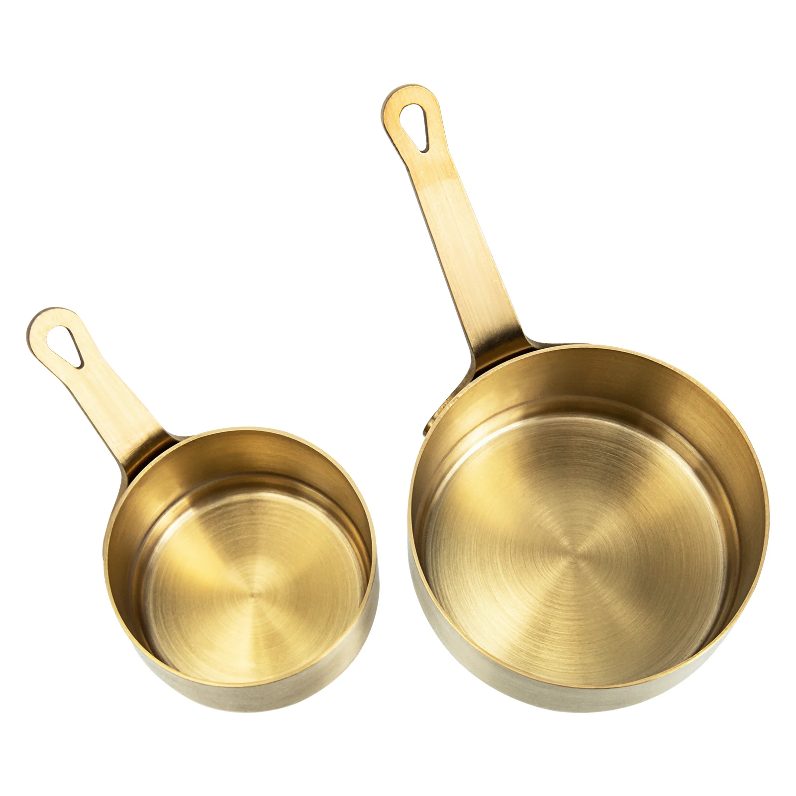 2 Pcs Western Food Sauce Cup Metal Home Seasoning Plate Bowl Dish Handled Golden Stainless Steel Dishes