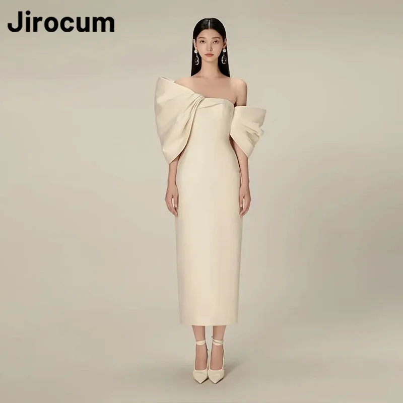 Jirocum-Robe de Soirée à Nministériels d pour Femme, Tenue Élégante, Simple, Droite, Longueur Thé, Fermeture Éclair, VincFormelle