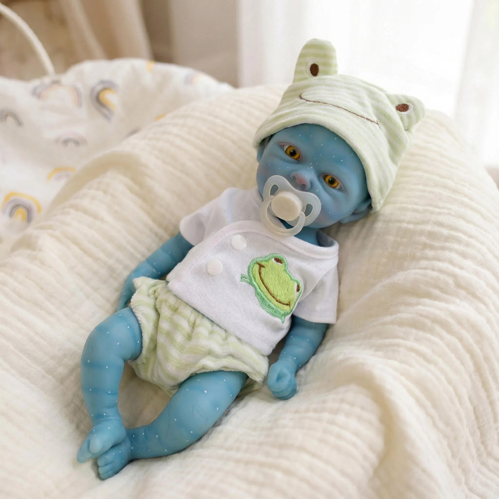 NPK 12''New Solid Super Zachte Elastische Siliconen Reborn Fairy Avatar met Hand Schilderen 3D Huid Collectible Levensechte Kunst pop