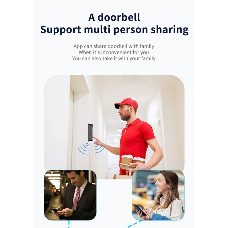 M20K Smart Video Doorbell With 125° Wide Angle HD Video Night Vision Supports Cloud Storage