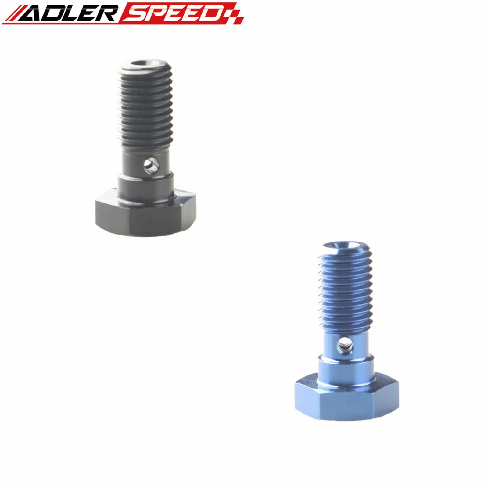 

ADLERSPEED Banjo Bolt 3/8-20 Aluminum Banjo Bolt Brake Fitting Adaptor Black / Blue